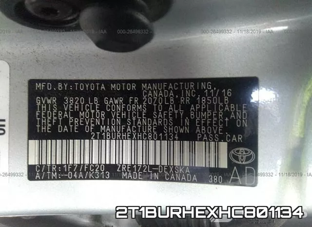 2T1BURHEXHC801134 фото 10