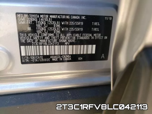 2T3C1RFV8LC042113 фото 2