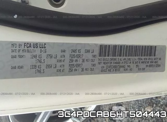 3C4PDCAB6HT504443 фото 10