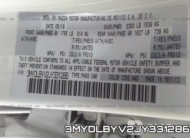 3MYDLBYV2JY331286 фото 10