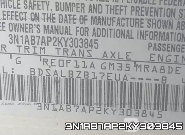 3N1AB7AP2KY303845 фото 10