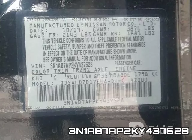 3N1AB7AP2KY437528 фото 10