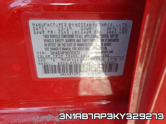 3N1AB7AP3KY329273 фото 2