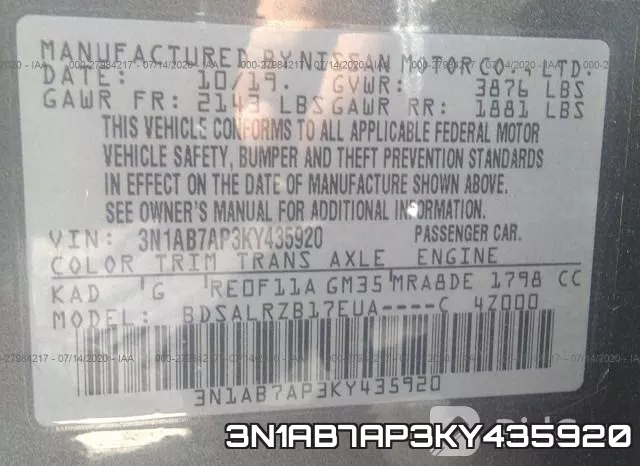 3N1AB7AP3KY435920 фото 10
