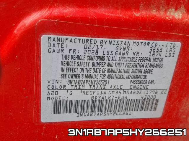 3N1AB7AP5HY266251 фото 2