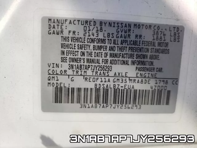 3N1AB7AP7JY256293 фото 2