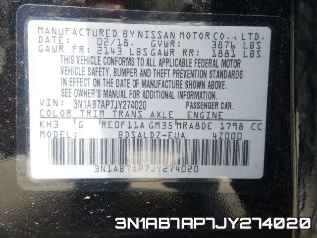 3N1AB7AP7JY274020 фото 2