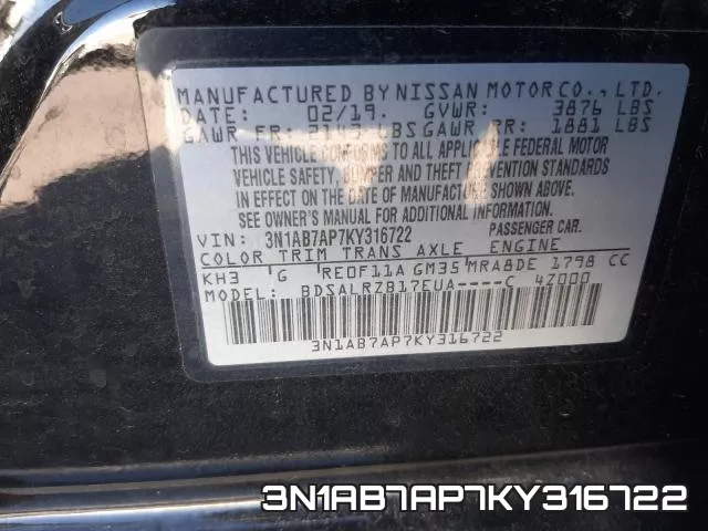 3N1AB7AP7KY316722 фото 2