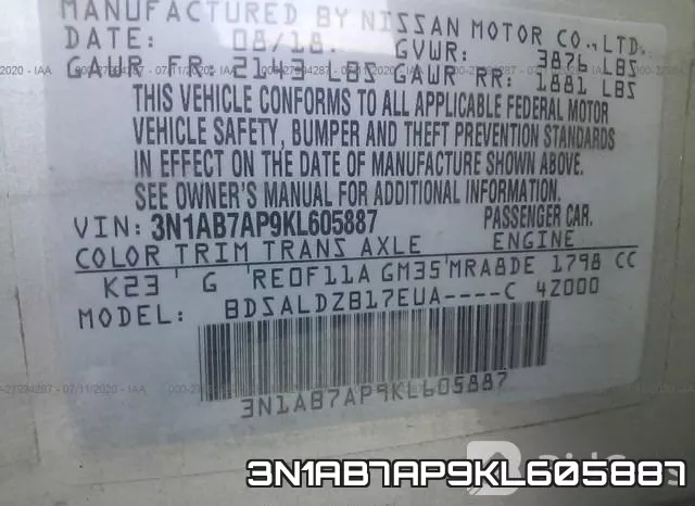 3N1AB7AP9KL605887 фото 10