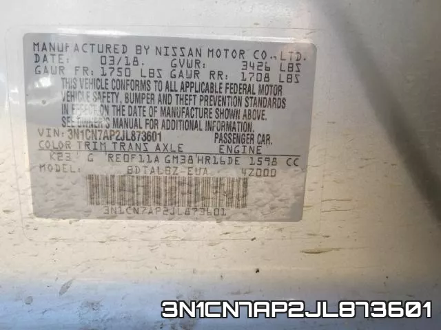 3N1CN7AP2JL873601 фото 2