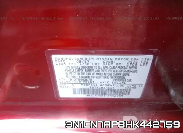 3N1CN7AP8HK442759 фото 10