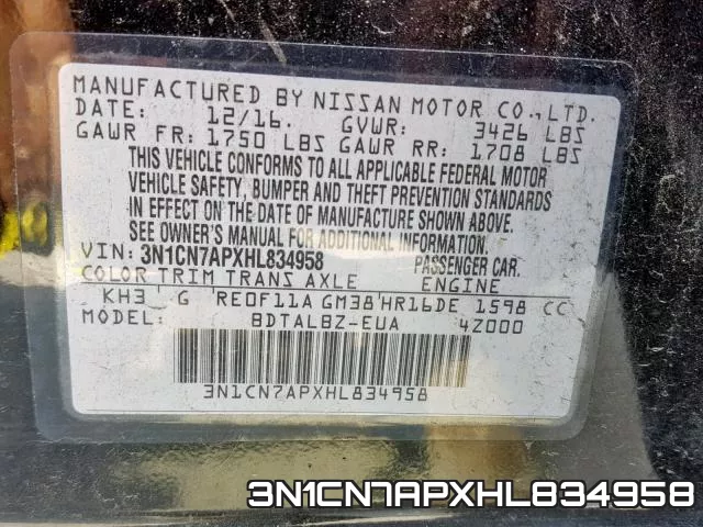 3N1CN7APXHL834958 фото 2
