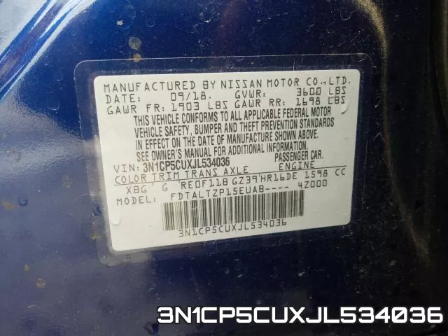 3N1CP5CUXJL534036 фото 2
