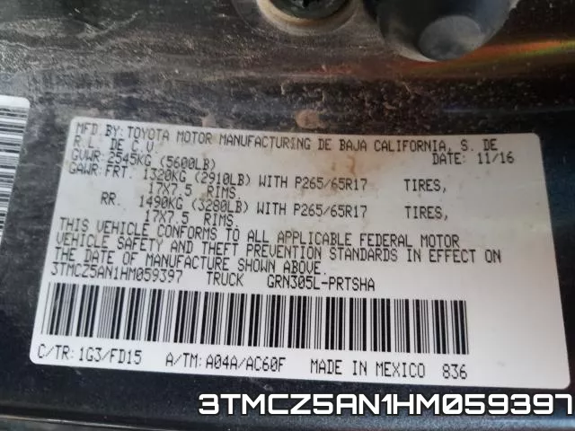 3TMCZ5AN1HM059397 фото 2