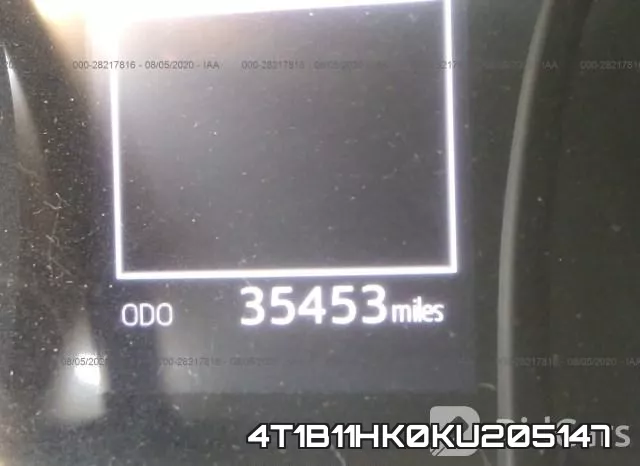 4T1B11HK0KU205147 фото 8