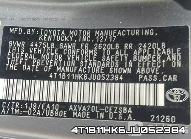 4T1B11HK6JU052384 фото 10