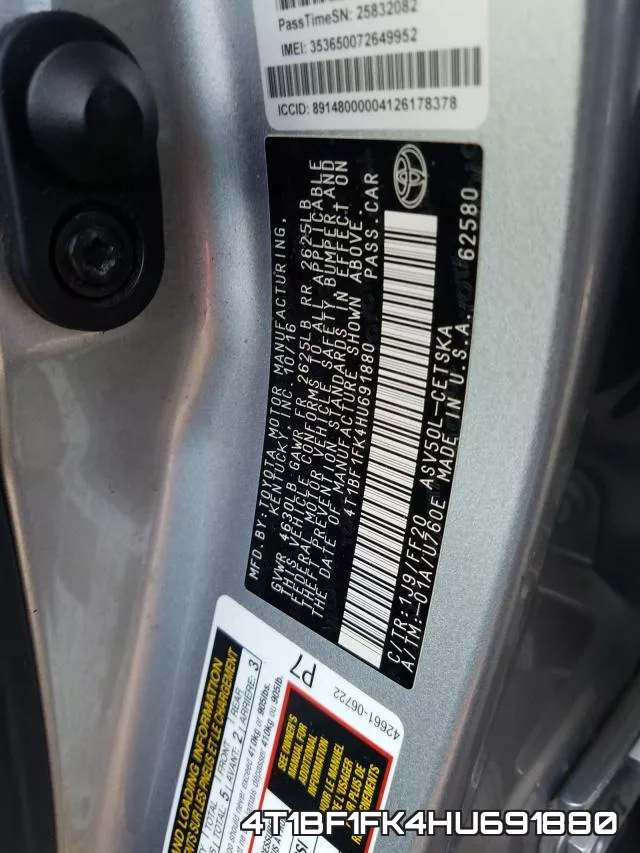 4T1BF1FK4HU691880 фото 2