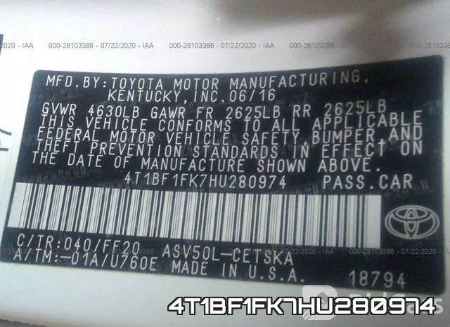 4T1BF1FK7HU280974 фото 10