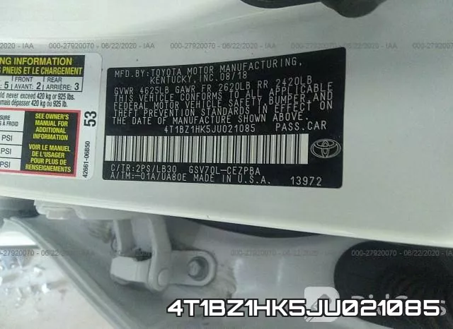 4T1BZ1HK5JU021085 фото 10