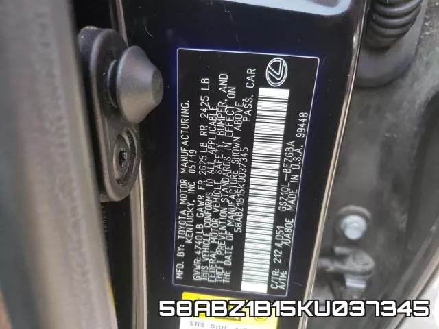 58ABZ1B15KU037345 фото 2