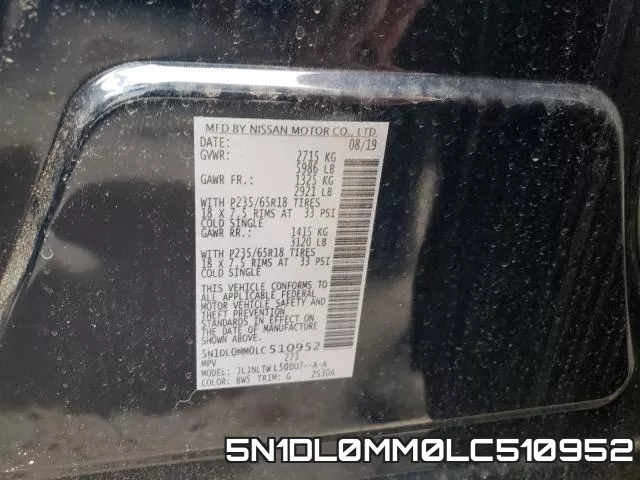 5N1DL0MM0LC510952 фото 2
