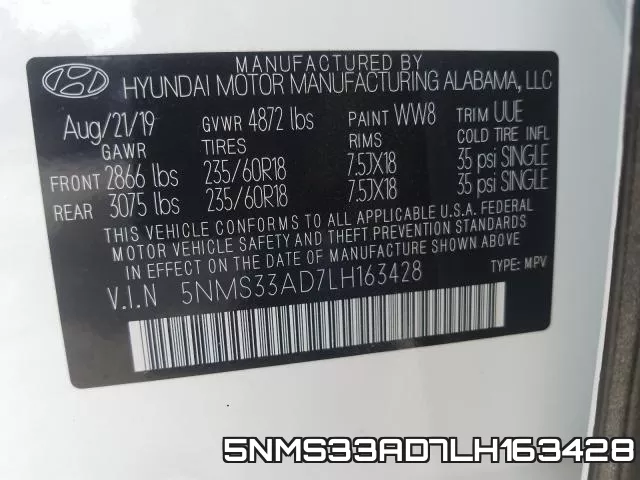 5NMS33AD7LH163428 фото 2