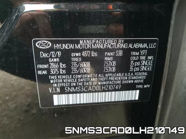 5NMS3CAD0LH210749 фото 2