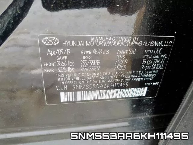 5NMS53AA6KH111495 фото 2