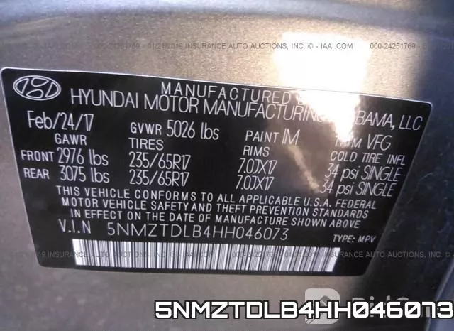 5NMZTDLB4HH046073 фото 10