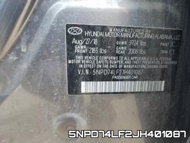 5NPD74LF2JH401087 фото 2