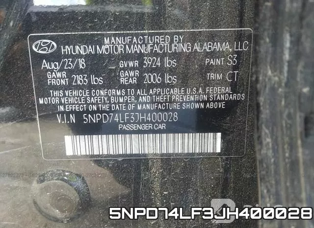 5NPD74LF3JH400028 фото 10