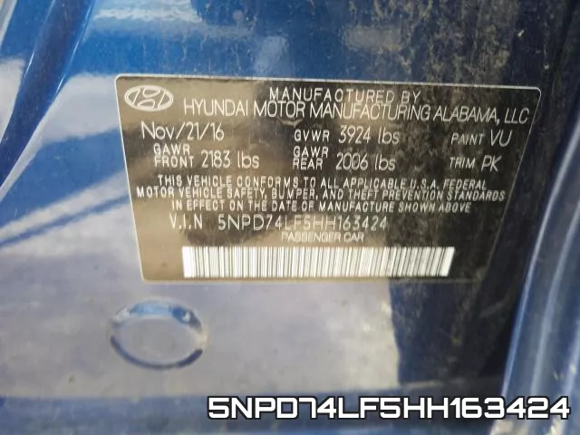 5NPD74LF5HH163424 фото 2