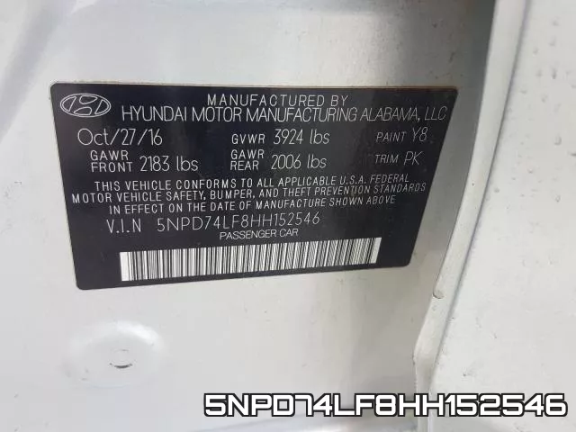 5NPD74LF8HH152546 фото 2