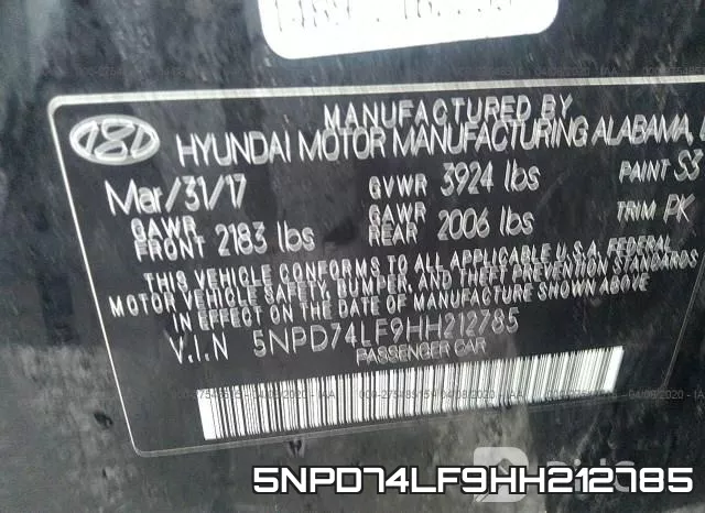 5NPD74LF9HH212785 фото 10