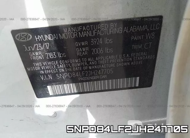 5NPD84LF2JH247705 фото 10