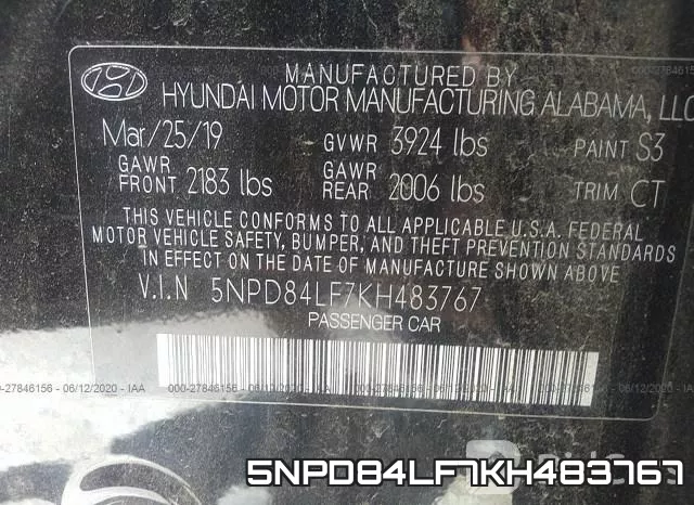5NPD84LF7KH483767 фото 10