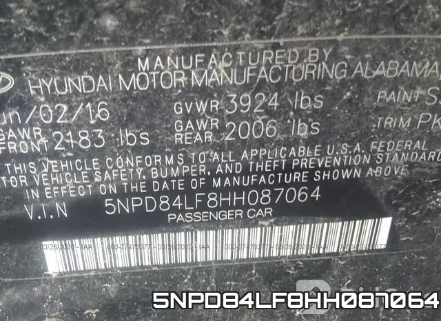 5NPD84LF8HH087064 фото 10