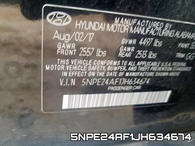 5NPE24AF1JH634674 фото 2
