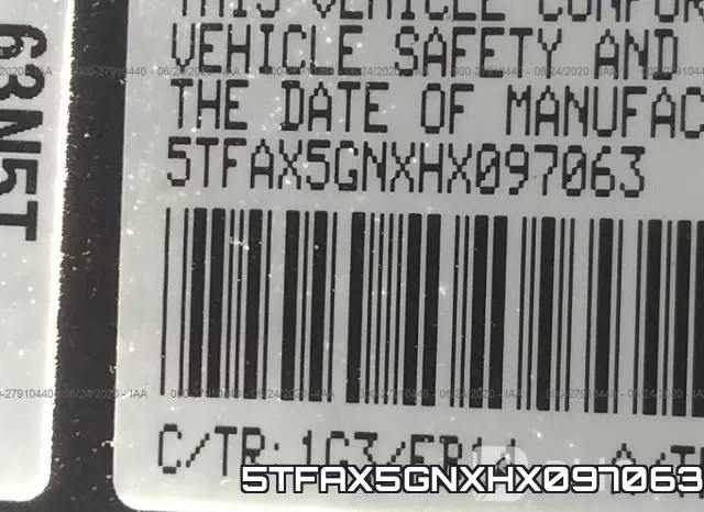 5TFAX5GNXHX097063 фото 10