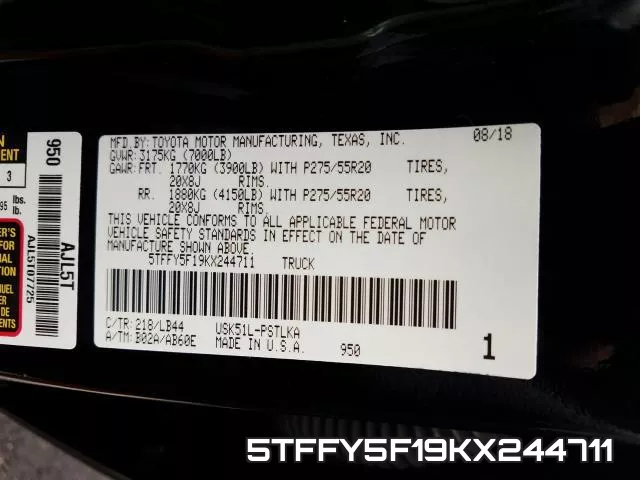 5TFFY5F19KX244711 фото 2