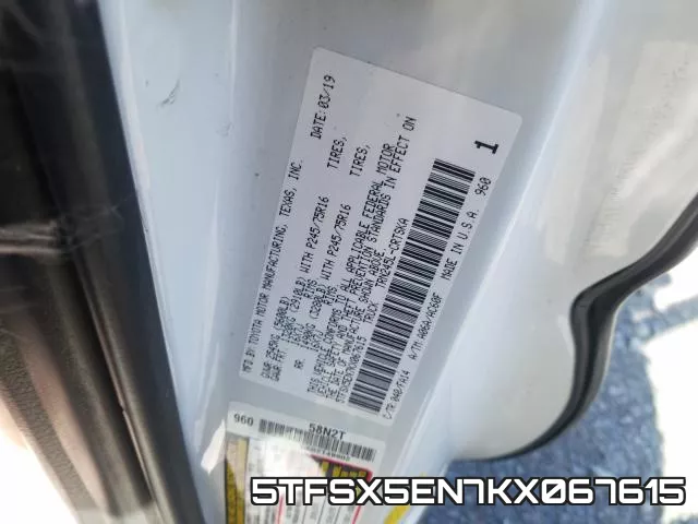 5TFSX5EN7KX067615 фото 2