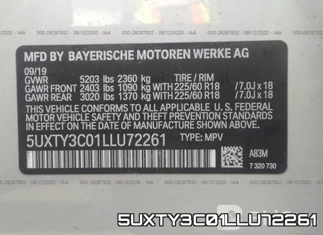 5UXTY3C01LLU72261 фото 10