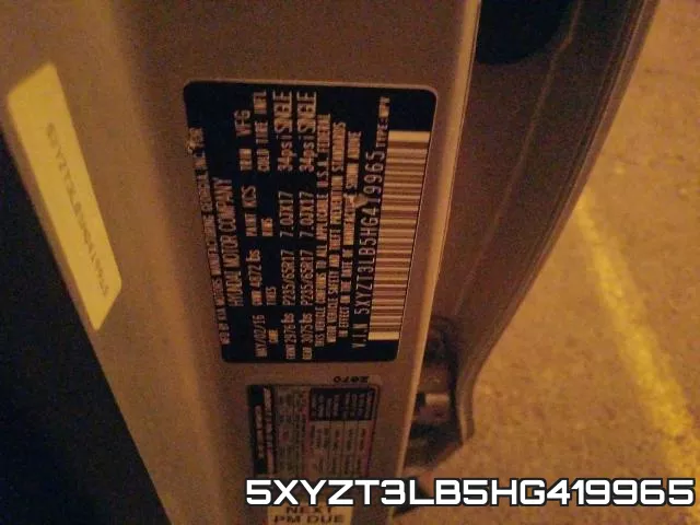 5XYZT3LB5HG419965 фото 2