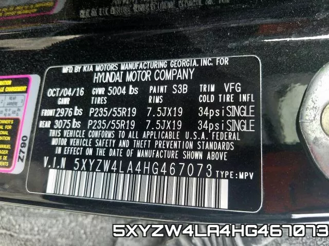 5XYZW4LA4HG467073 фото 2