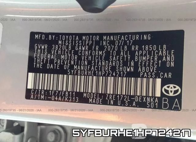 5YFBURHE1HP724217 фото 10
