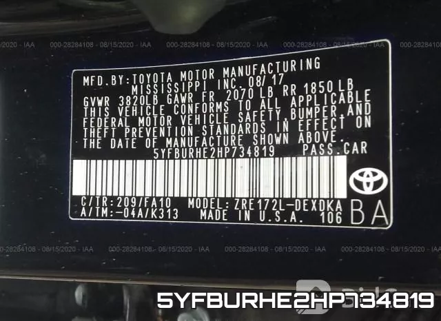 5YFBURHE2HP734819 фото 10