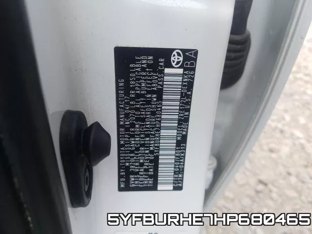 5YFBURHE7HP680465 фото 2