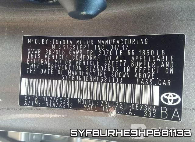 5YFBURHE9HP681133 фото 10