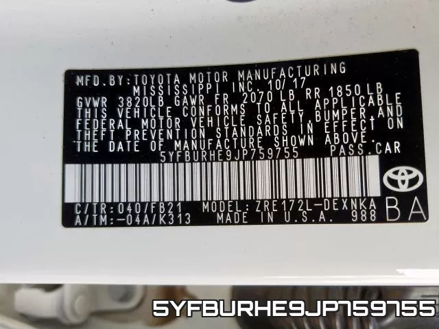 5YFBURHE9JP759755 фото 2
