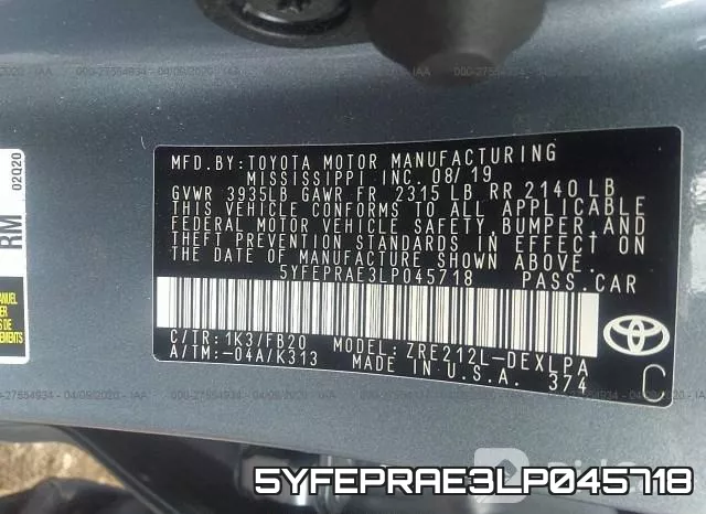 5YFEPRAE3LP045718 фото 10
